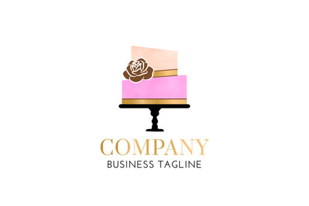 Pink Modern Cake Logo Designのイラスト素材