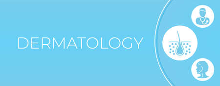 Pastel Blue Dermatology Beauty and Healthcare Background Bannerのイラスト素材