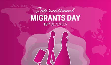 Pink International Migrants Day Background Illustrationのイラスト素材