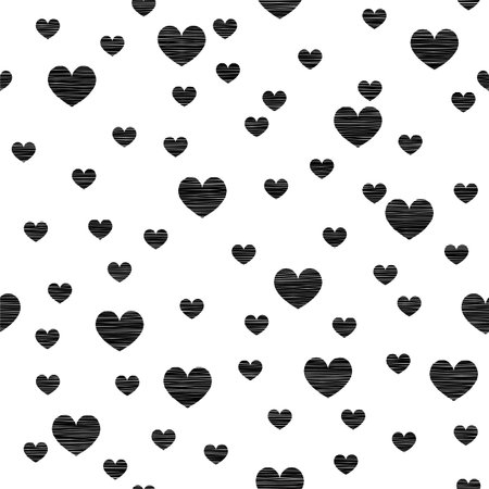 Black and White Heart Pattern Design Background