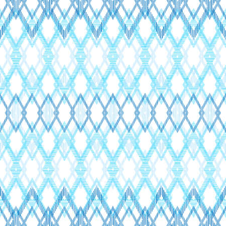 White and Blue Geometric Rhombus Seamless Pattern Designのイラスト素材