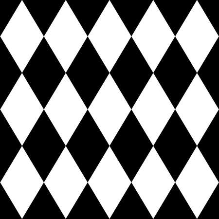 Basic Black and White Rhombus Geometric Square Seamless Patternのイラスト素材