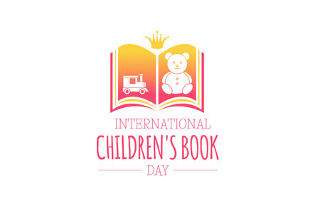 International Children's Book Day Isolated Logo Iconのイラスト素材