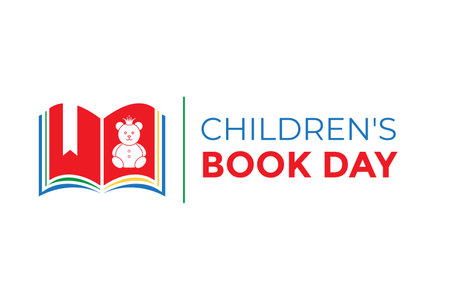 Children's Book Day Isolated Vector Logo Iconのイラスト素材