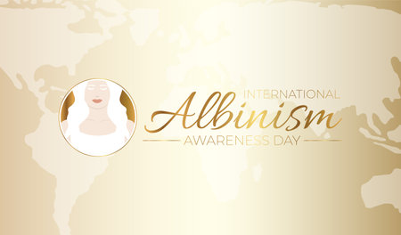 International Albinism Awareness Day Illustration Design with World Mapのイラスト素材