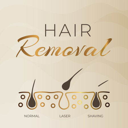 Hair Removal Gold Illustration Backgroundのイラスト素材