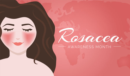 Rosacea Awareness Month Background Illustrationのイラスト素材