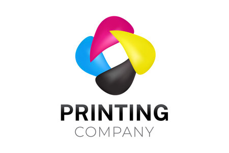 Printing Company Logo with CMYK Colorsのイラスト素材