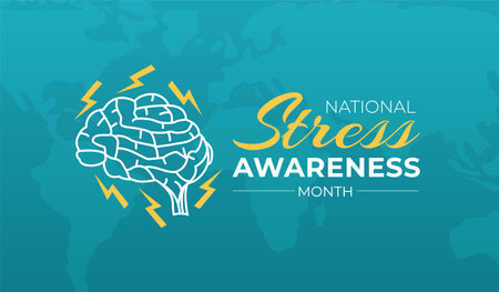 National Stress Awareness Month Background Illustrationのイラスト素材