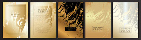 Gold Marble Background Design with Stone Texture. Black Luxury Gradient Templateのイラスト素材