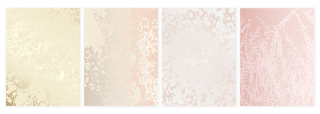 Elegant Pastel Floral Wedding Background Set. Light Luxury Texture Collectionのイラスト素材