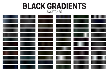 Black Color Gradient Collection of Swatchesのイラスト素材