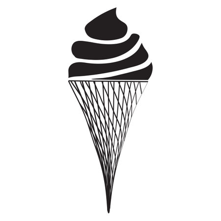 Abstract Black and White Ice Cream Illustrationのイラスト素材
