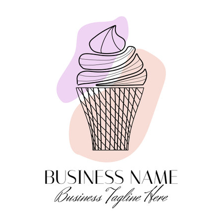 Abstract Colorful Ice Cream or Frozen Yogurt Logo in Modern Style Modernのイラスト素材