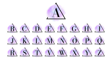 Initial Brand Logo Set in Watercolor Modern Styleの写真素材