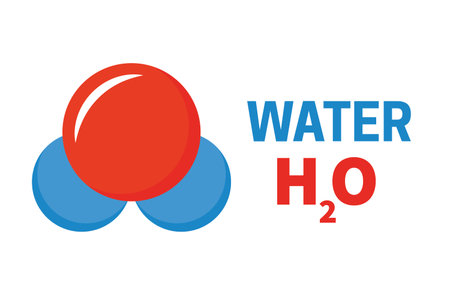 Water Molecule H2O Atomic Chemical Structure Illustrationのイラスト素材