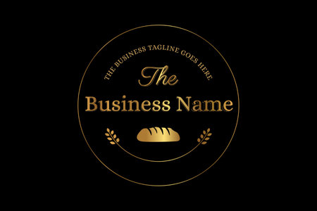 Round Gold Bakery Logo Badgeのイラスト素材