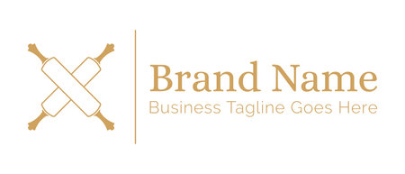 Bakery Logo with Rolling Pin or Dough Roller for Breadのイラスト素材