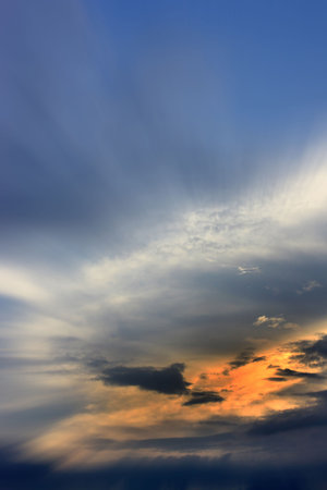 Deep blue sunset sky with clouds 2