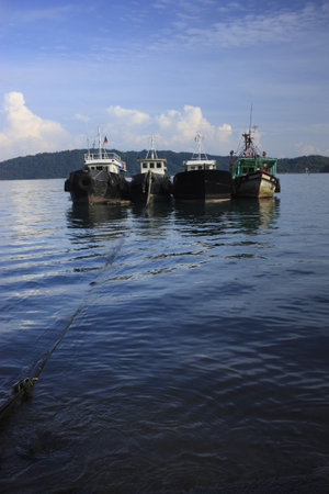 Fishing boat @ Sabah Malaysiaの写真素材