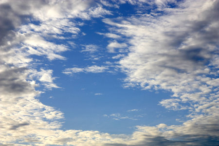 blue sky and cloudsの写真素材