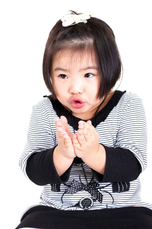 Cute little chinese girlの写真素材