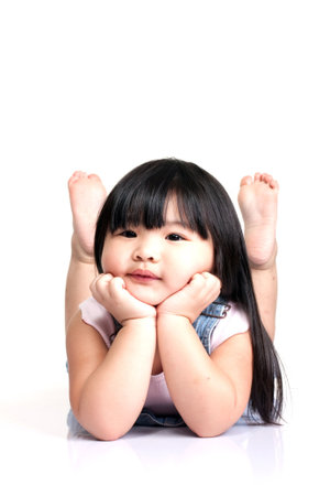 Cute little chinese girlの写真素材