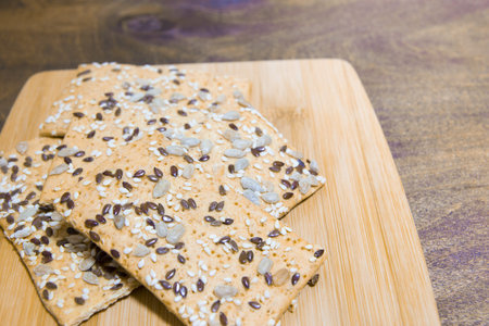 Cookies made from oat flakes with seeds of sesame, flax and sunflower seeds. Very tasty and healthy...