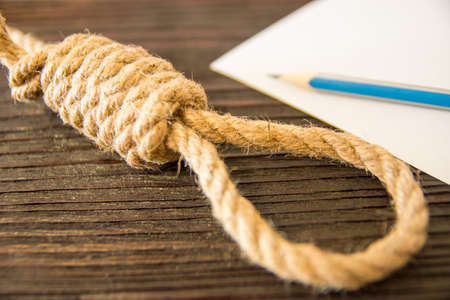 The deadly loop of rope. Last seconds of life. Unrequited love.の写真素材