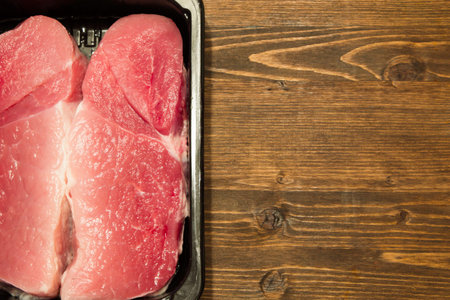 Fresh and juicy marbled beef steak. Purchase in the meat Department.の写真素材