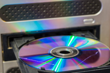Scratch on the disk. The scratch disk in the optical drive of the computer.