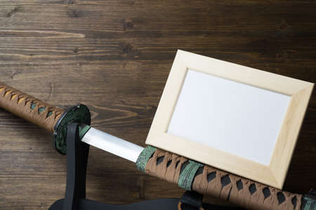 Sword of the samurai. Medieval Japanese weapons.の写真素材