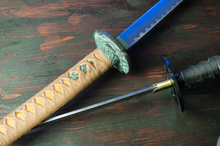 Sword of the samurai. Medieval Japanese weapons.の写真素材