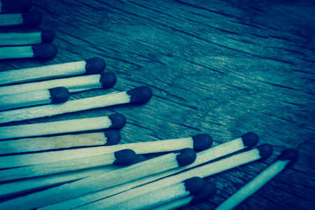 The open boxes of matches are photographed close-up.の写真素材