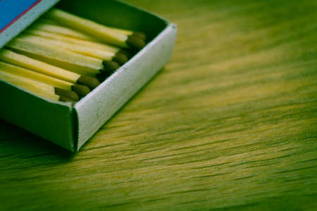 The open boxes of matches are photographed close-up.の写真素材