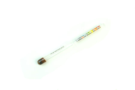 Device for measuring the alcohol content in the liquid. Photo on white background.