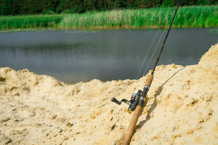 Spinning fishing is an exciting activity. Sport fishing.
