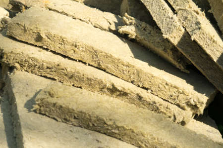 Mineral wool. Material for insulation of buildings.の写真素材
