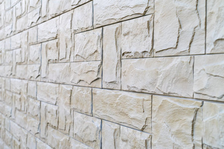 The wall is lined with stone. Place for your text.