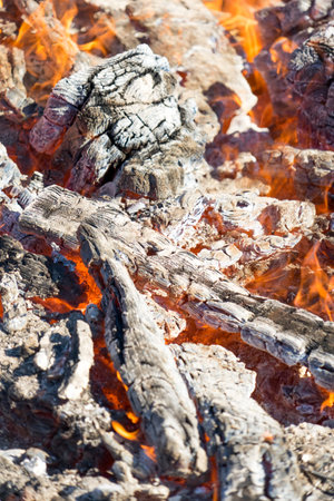 Photo of hot coals. Background. Place for your text