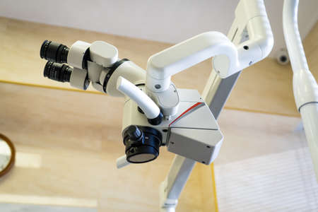 dental microscope. equipment for quality dental treatment. dental microscope. equipment for quality dental treatment.の写真素材