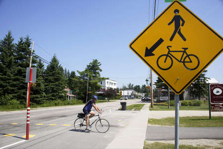 Bycicle route in Quebec, Canadaの写真素材