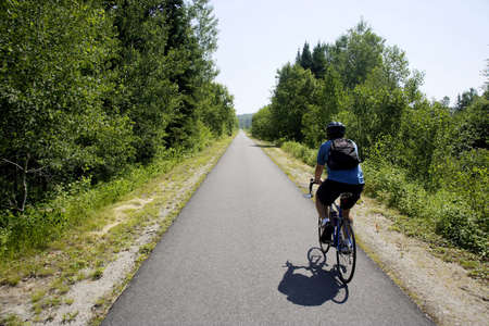 Bycicle route in Quebec, Canadaの写真素材