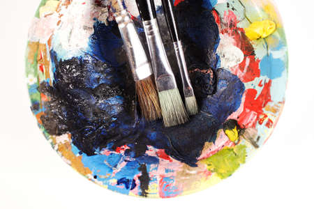 artistic detail of a serie of brushesの写真素材