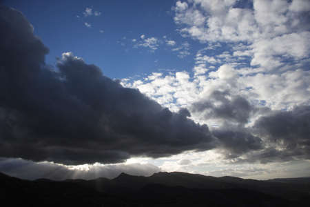Sunset in Zahara de la Frontera in Andalusia, Spainの写真素材