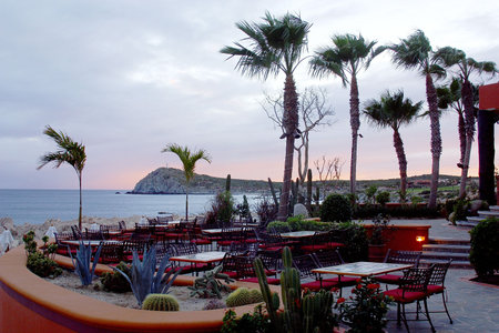 restaurant next to the beach of Los Cabos, Baja California, Mexico, Latin Americaの写真素材