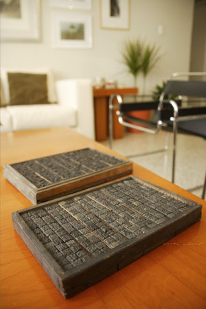 chinese letters detail in a modern apartment in Mexico