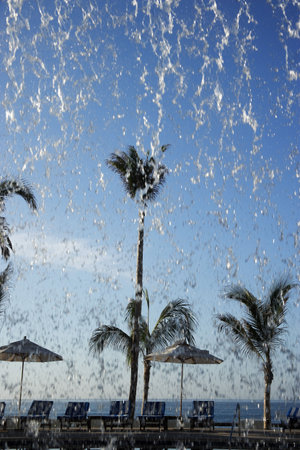 nice fountain in a beach of Los Cabos in Baja California Sur in Mexicoの写真素材