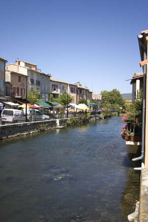 detail in L'Isle-sur-la-sorgue in Vaucluse, Provence, Franceの写真素材