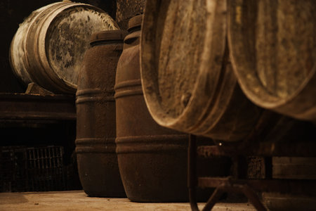 wine cellar, La Rioja, Spain, Europeの写真素材